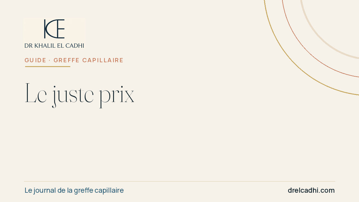 Illustration éditoriale — Le juste prix d'une greffe de cheveux