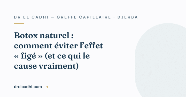 Illustration titrée de l’article « Botox naturel : comment éviter l’effet « figé » (et ce qui le cause vraiment) » — drelcadhi.com