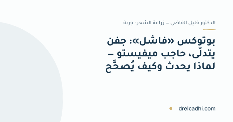 صورة معنونة لمقال «بوتوكس «فاشل»: جفن يتدلّى، حاجب ميفيستو — لماذا يحدث وكيف يُصحَّح»
