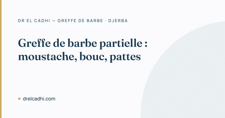Greffe de barbe partielle : moustache, bouc, pattes — Dr Khalil El Cadhi, Djerba